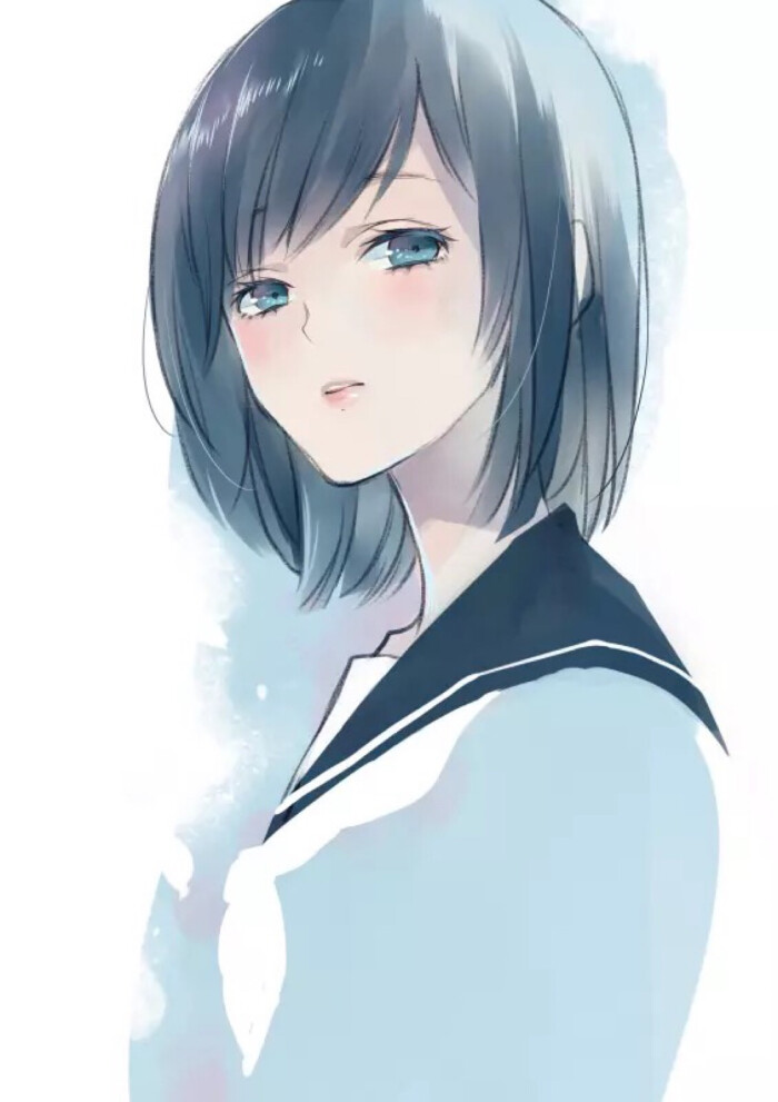 短发动漫少女的心灵之旅,自然美景与自我探索