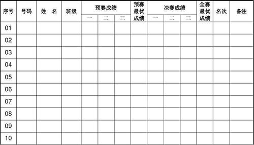 田径比赛记录表,速度与力量的历史篇章